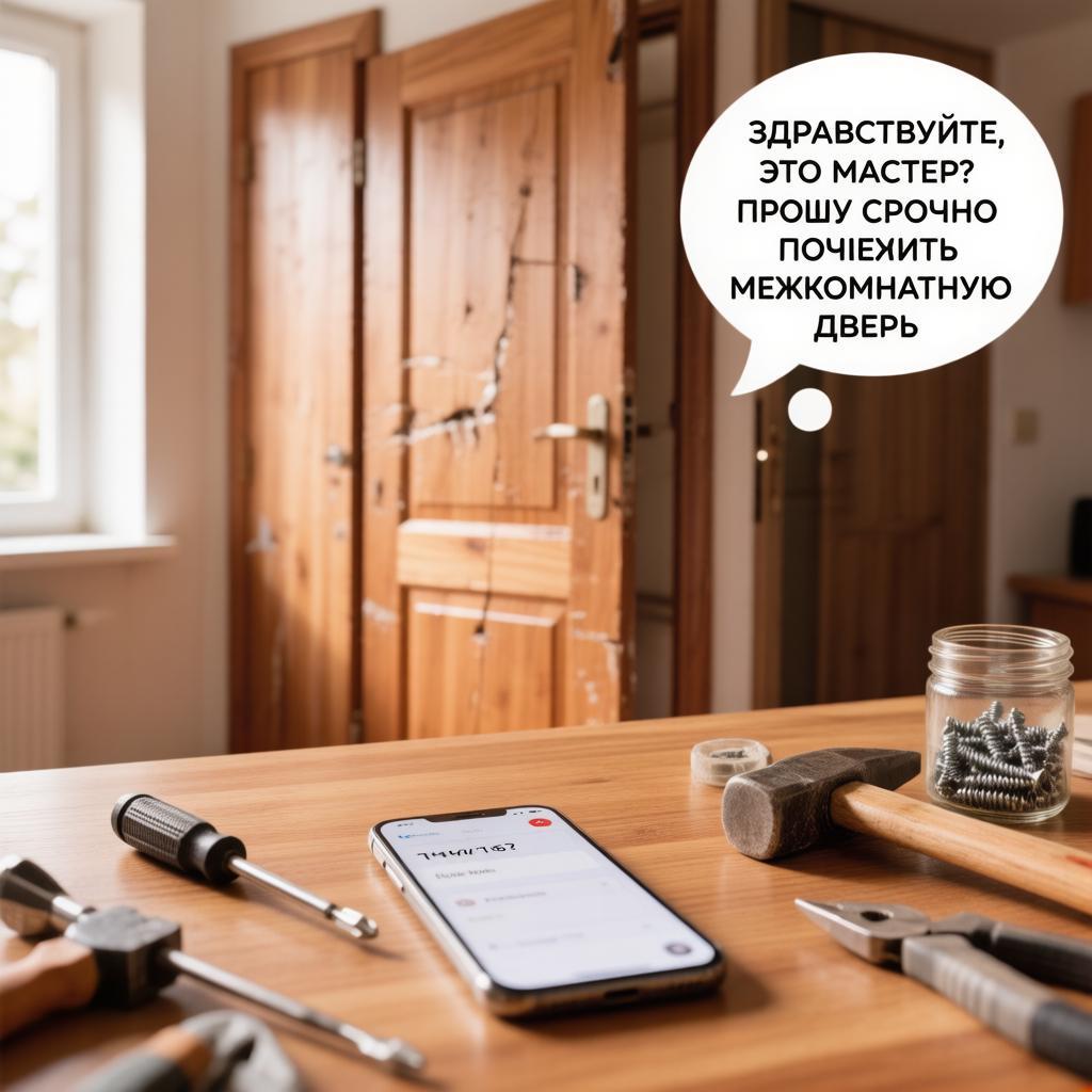 Клиент звонит мастеру, отремонтировать дверь